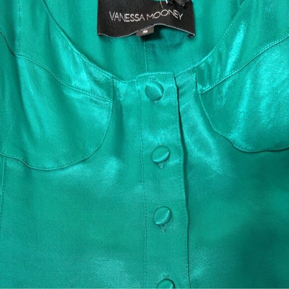 Vanessa Mooney Romper Dress Womens Small The Elisabeth Coquette Milkmaid - Picture 6 of 9